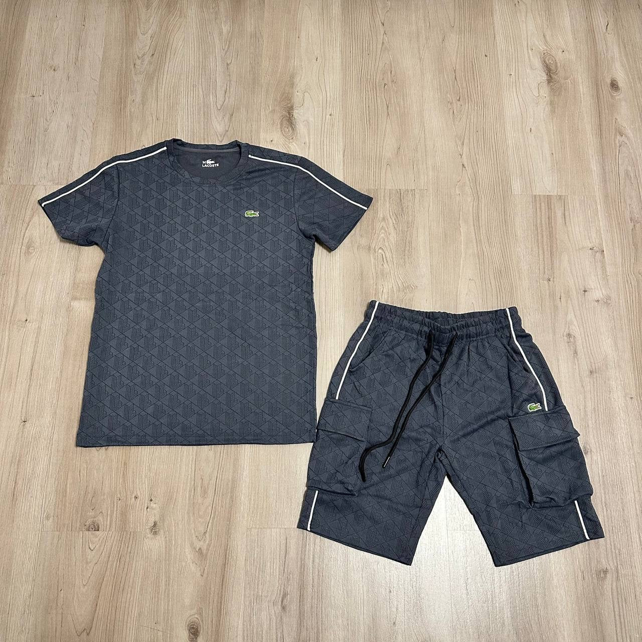 Conjunto corto Lacost negro