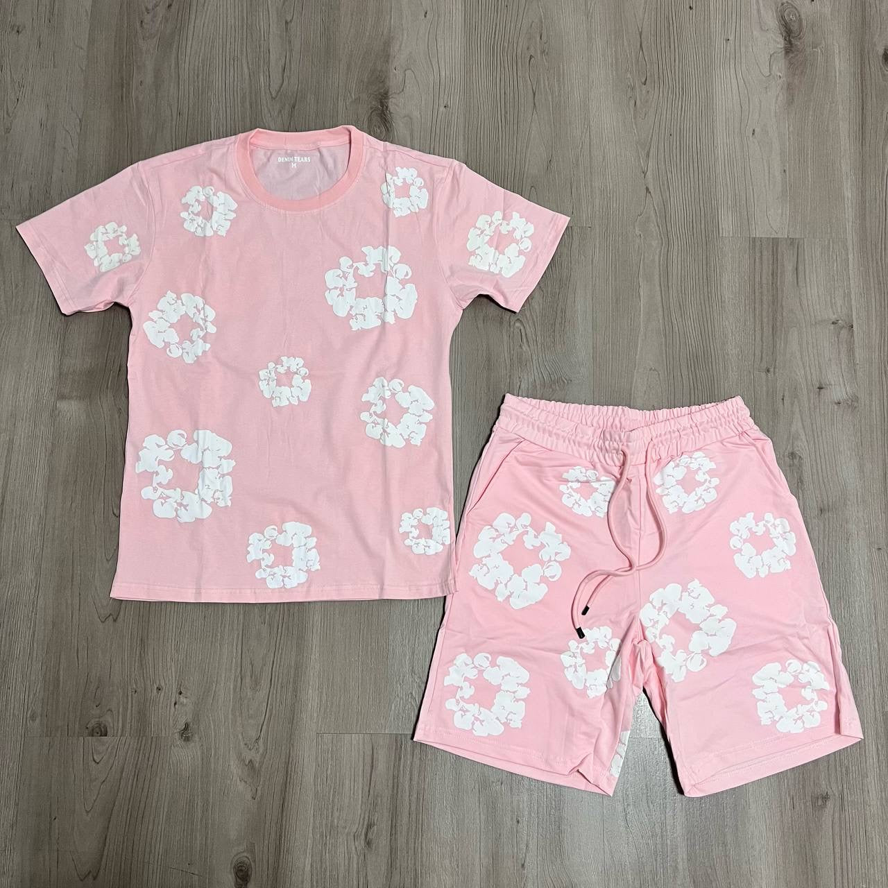 Conjunto corto Denim Tear rosa