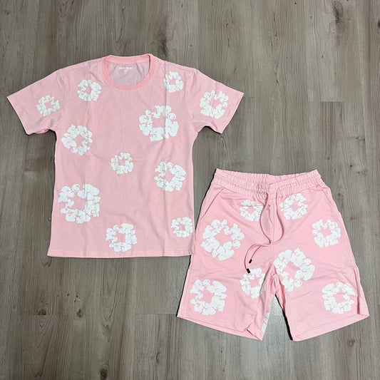 Conjunto corto Denim Tear rosa